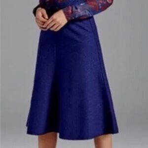 Cabi Tulip Skirt Blue Career Workwear A-line Midi Textured Fabric #3097
